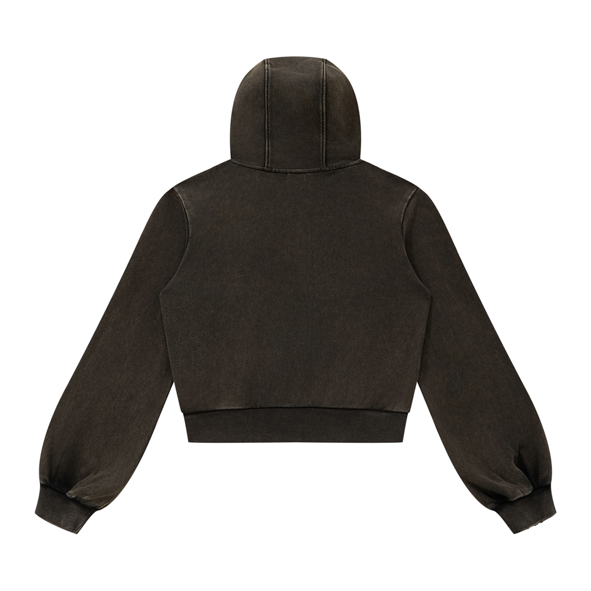 Washed Zip Hoodie in Black, back