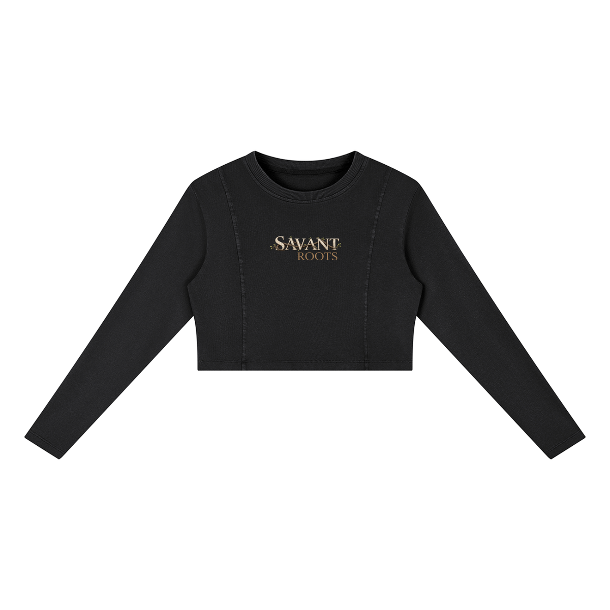 Mineral Crop Sweatshirt in Black, front
