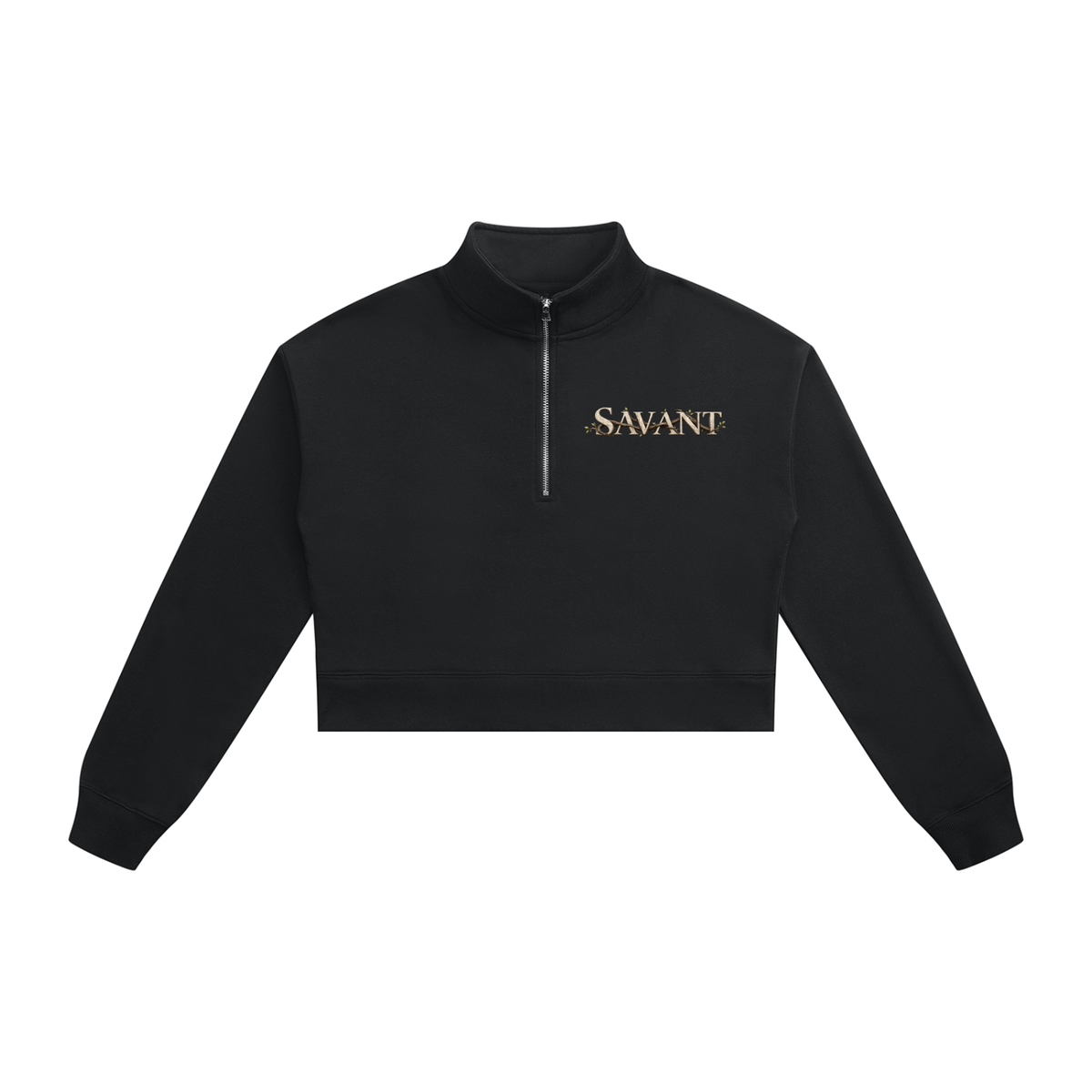 Roots Quarter Zip in Black, front