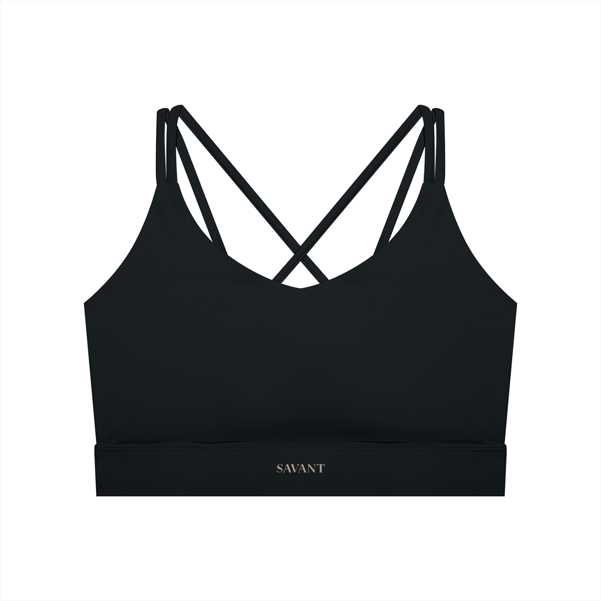 Studio Cross Bra in Black, front