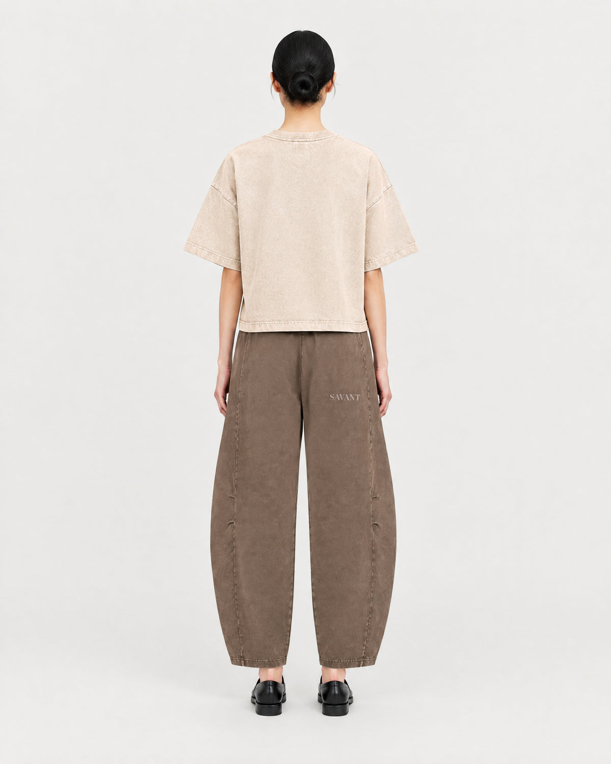 Mineral Tee in Light Apricot, on model back