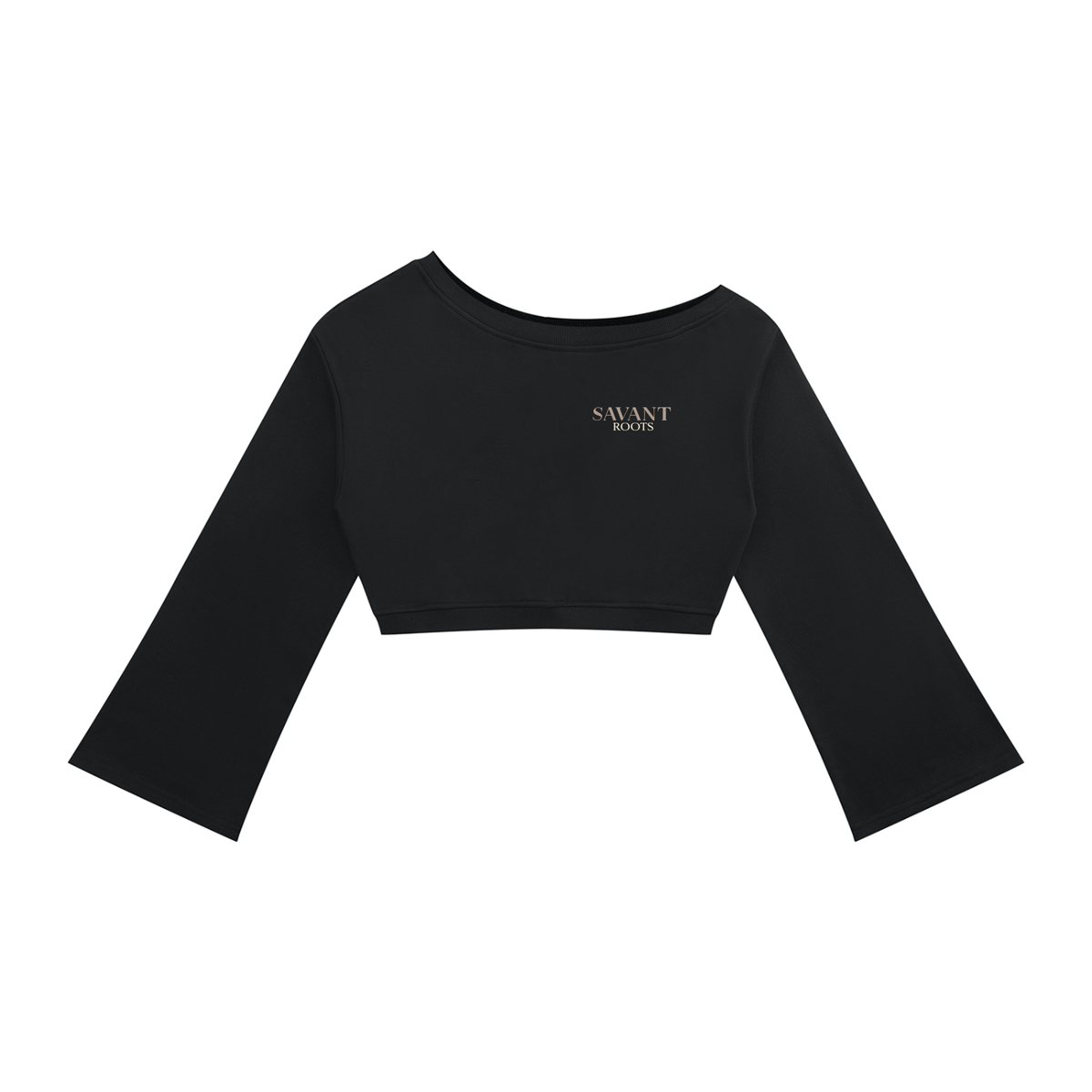 Off-Shoulder Sweatshirt in Black, front