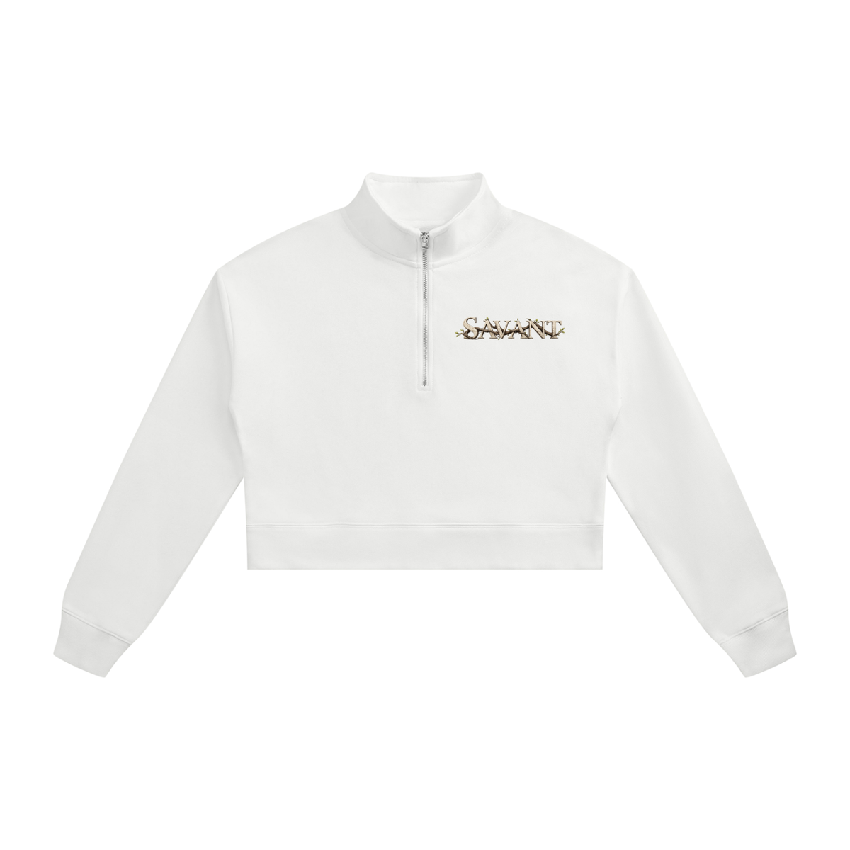 Roots Quarter Zip in White, front