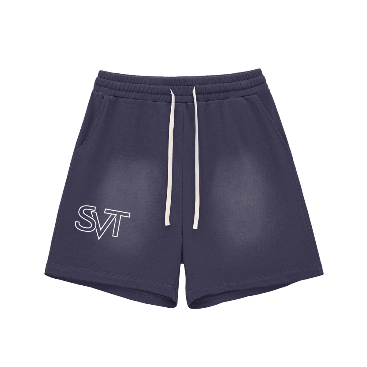 Sunfade Sweat Short in Navy Blue, front