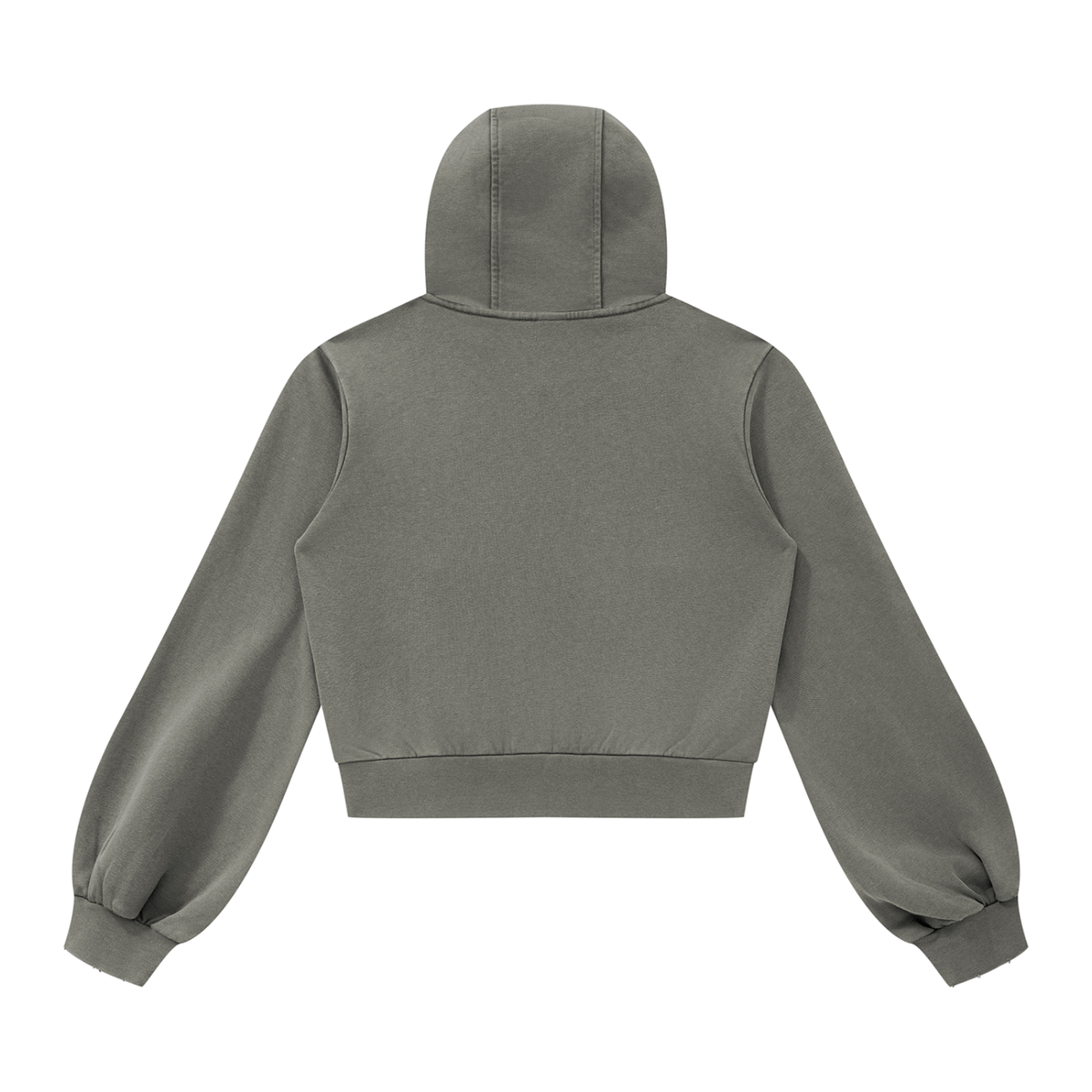 Washed Zip Hoodie in Dark Gray, back