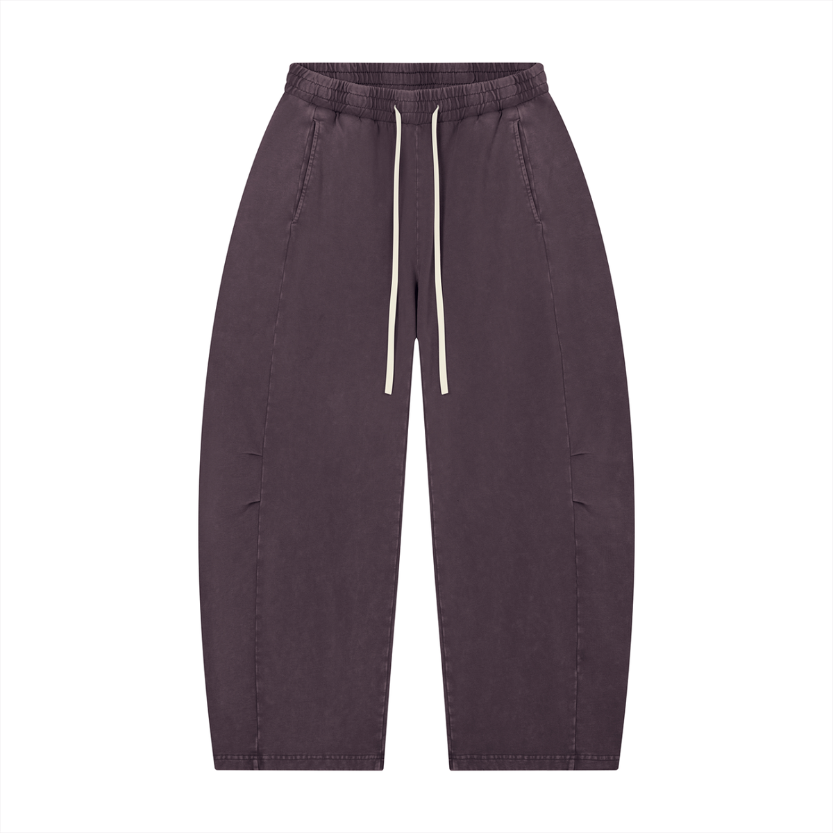 Mineral Barrel Pant in Plum Purple, front
