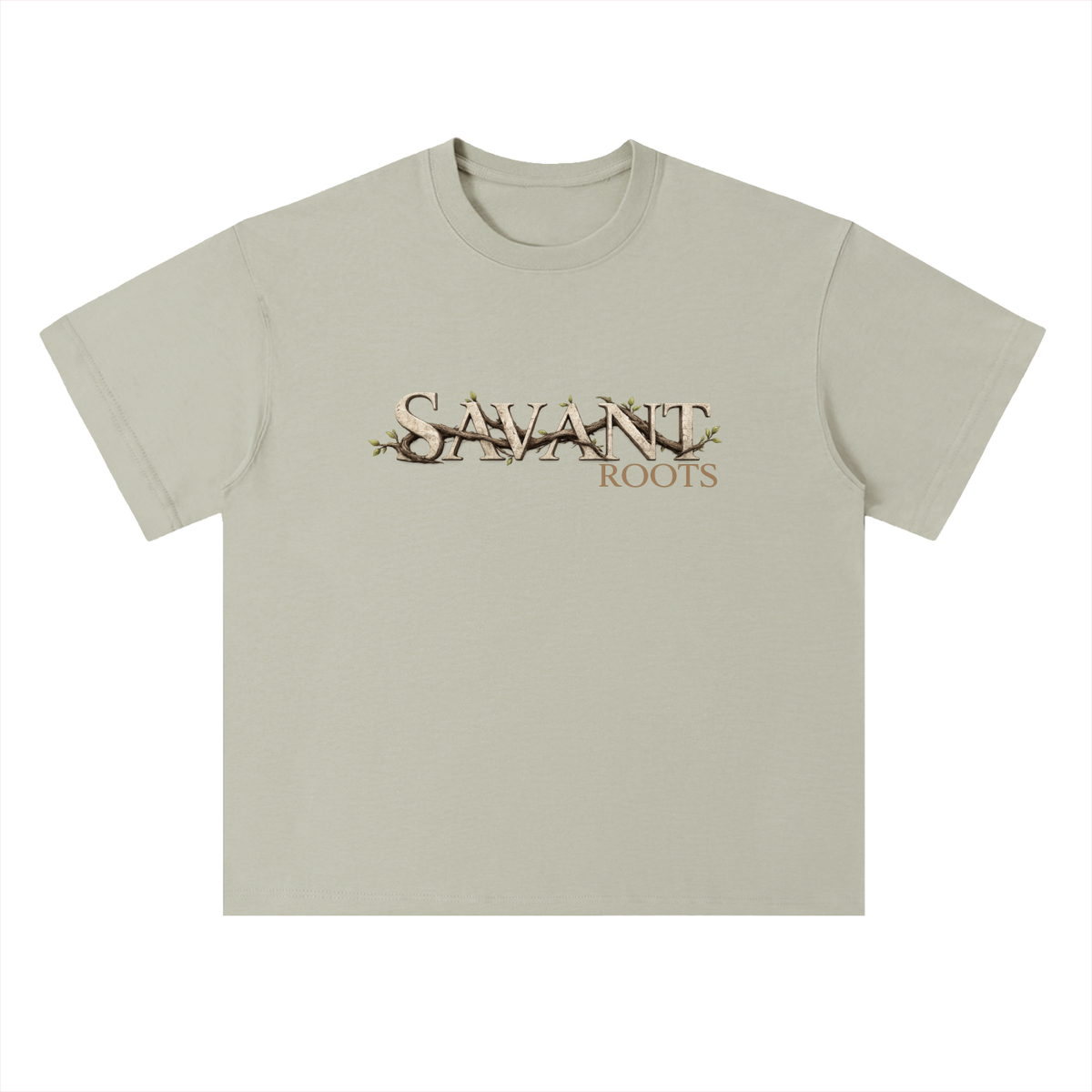 Roots Tee in Gray Green, front