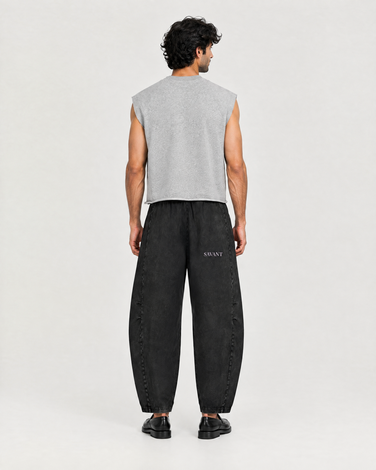 Notch Tank in Flower Gray, on model back